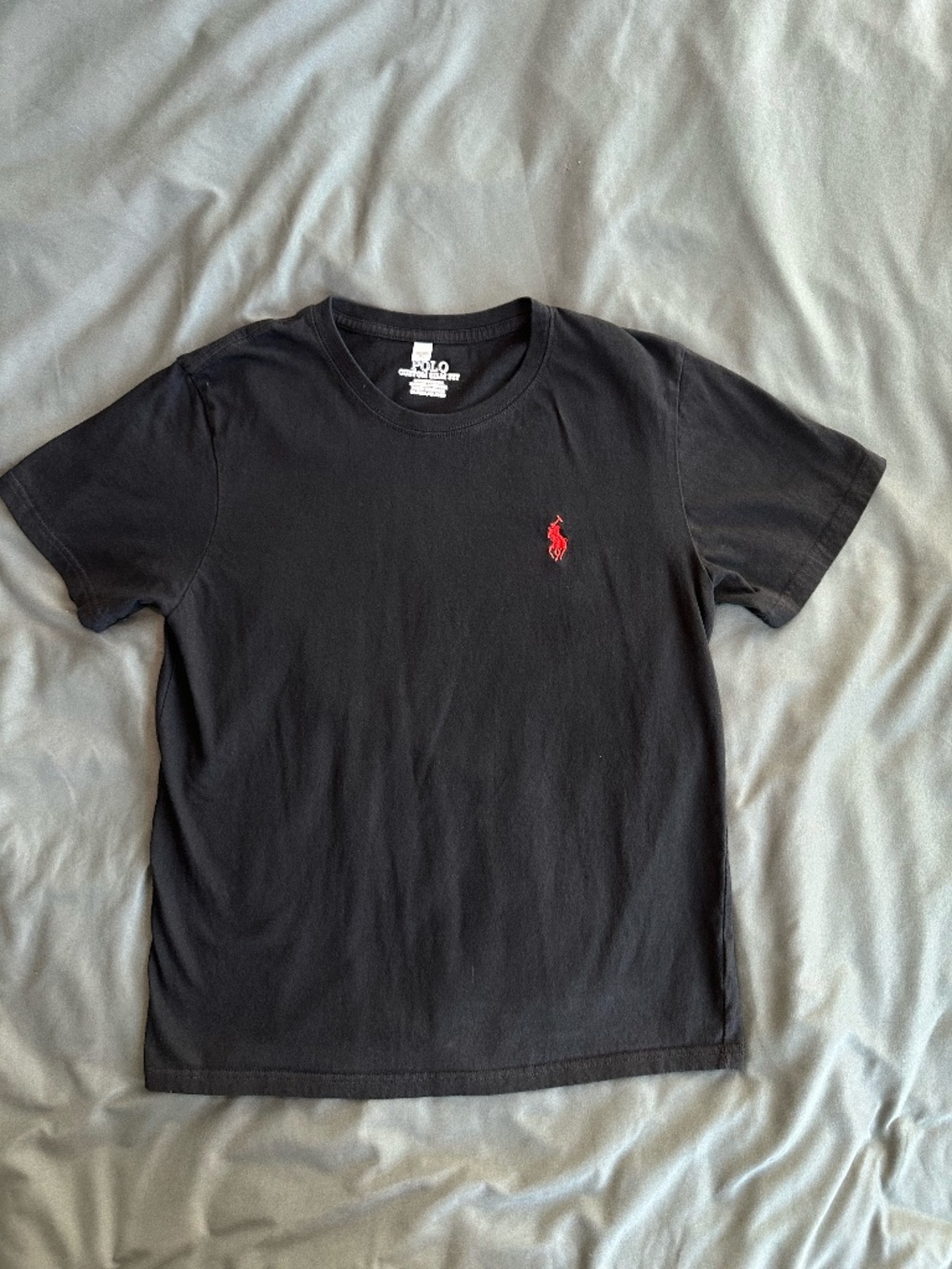 Black Embroidered Logo Tee, women's 4-6